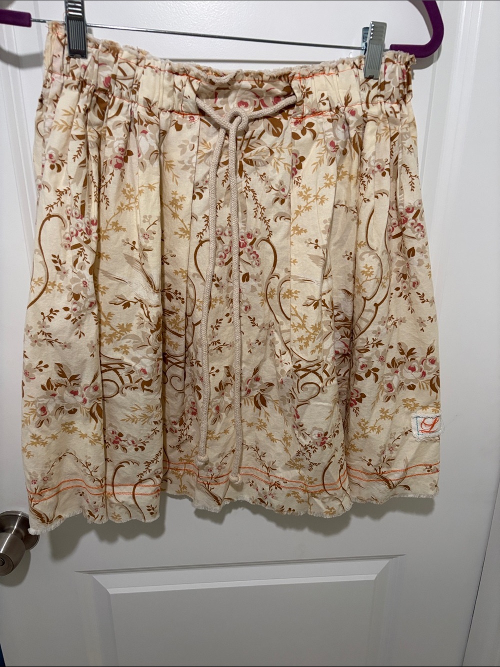 LEMA FRENCH MARKET SKIRTS On the Farm Hand Sewn Raw Edges Tie Flare Skirt